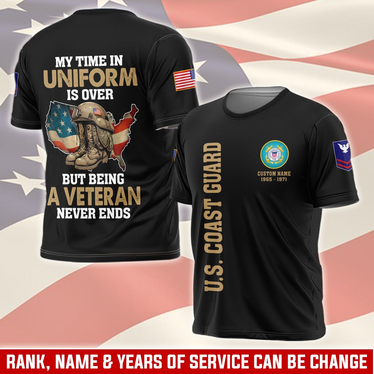 U.S Coast Guard – T-shirt – Veteran Never Ends