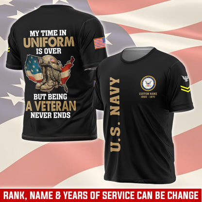 U.S Navy – T-shirt –  Veteran Never Ends
