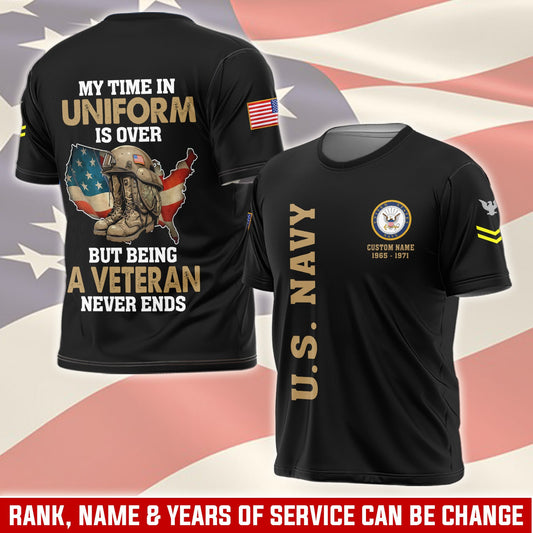 U.S Navy – T-shirt –  Veteran Never Ends