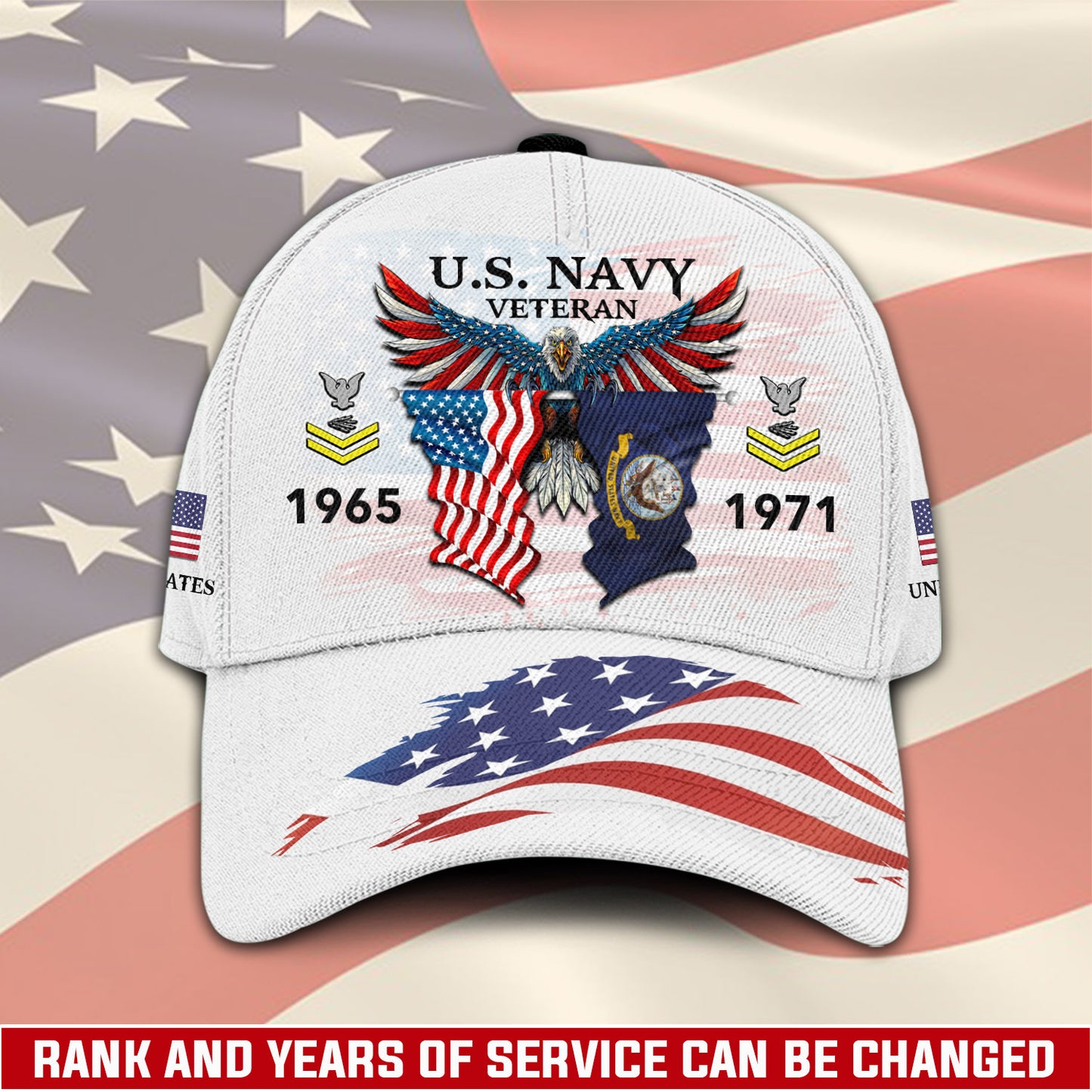 US Navy – Classic Cap – Two Flags