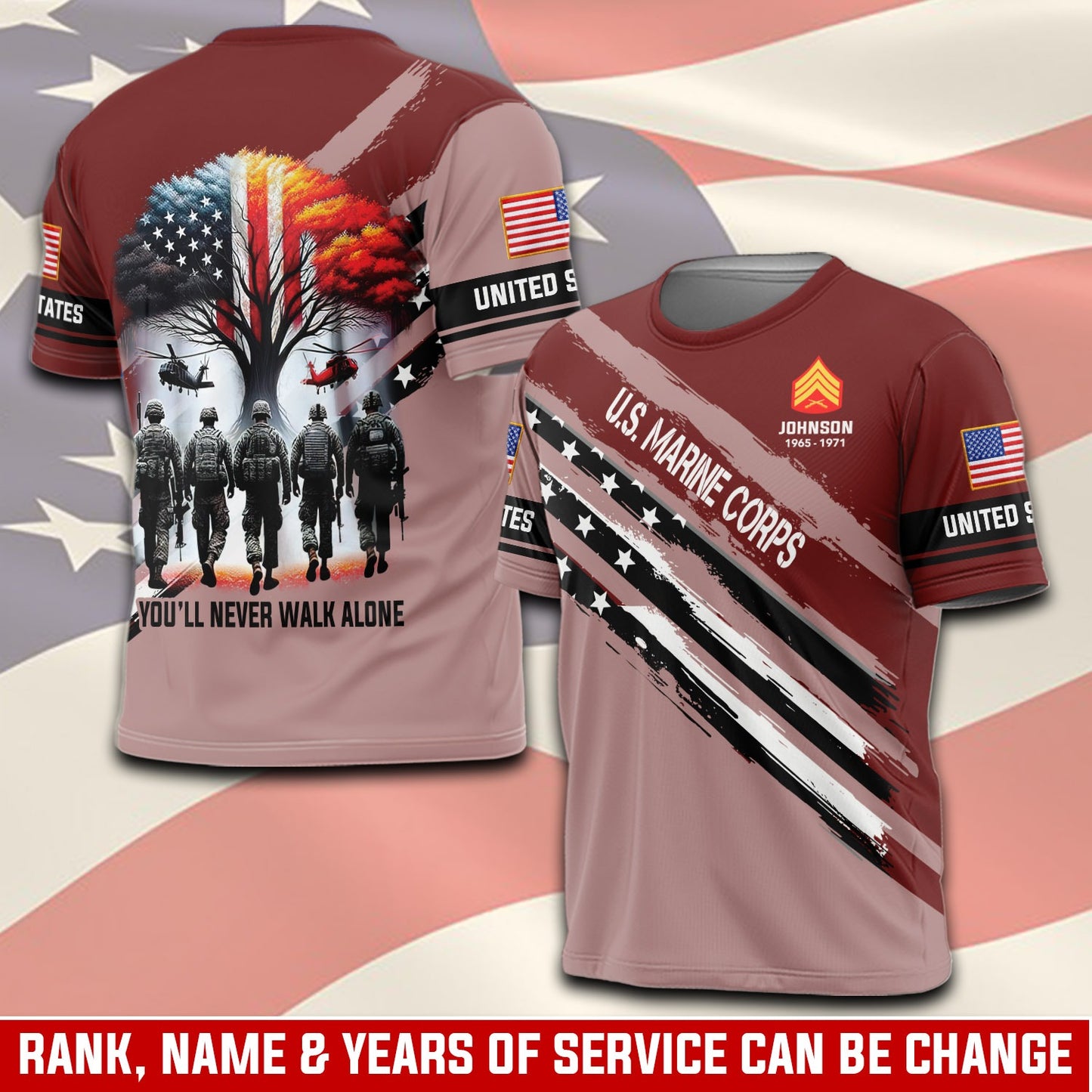 U.S Marine Corps – T-shirt – YOU'LL NEVER WALK ALONE
