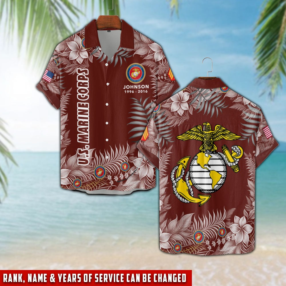 US Marine Corps – Hawaiian Shirt – Tropical Service Pride
