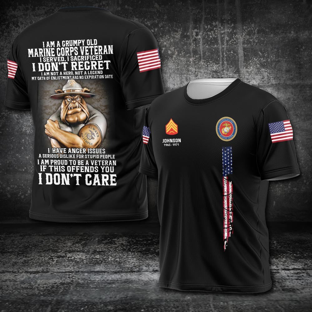 U.S Marine Corps – T-shirt – PROUD TO BE A VETERAN