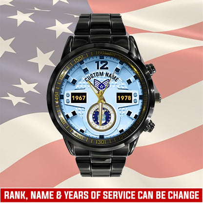 US Air Force – Diamond-Cut Bezel Watch – Eagle Honor Timepiece