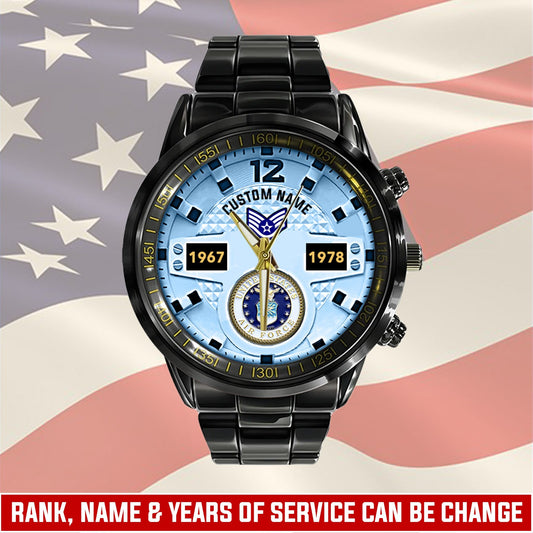 US Air Force – Diamond-Cut Bezel Watch – Eagle Honor Timepiece
