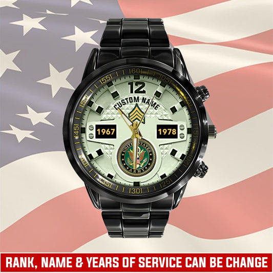 US Army – Diamond-Cut Bezel Watch – Eagle Honor Timepiece