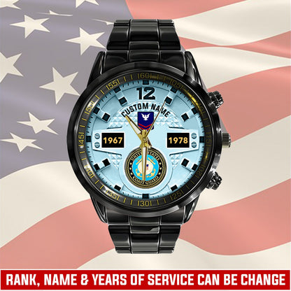 US Coast Guard – Diamond-Cut Bezel Watch – Eagle Honor Timepiece