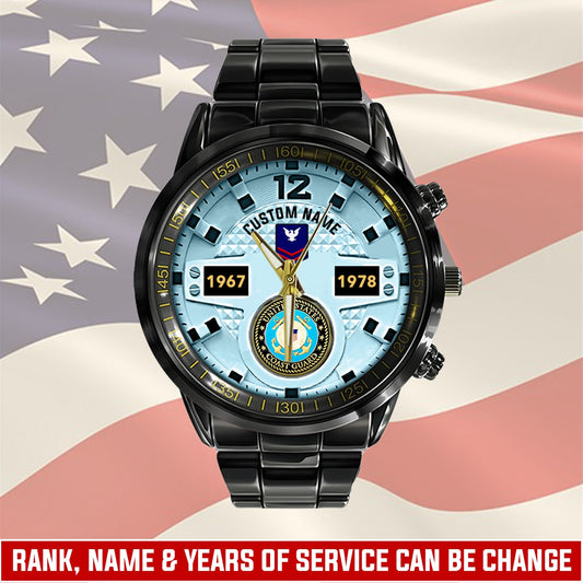US Coast Guard – Diamond-Cut Bezel Watch – Eagle Honor Timepiece