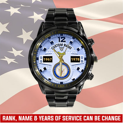 US Navy – Diamond-Cut Bezel Watch – Eagle Honor Timepiece