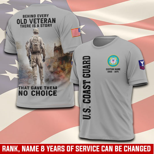 U.S Coast Guard – T-shirt – BEHIND EVERY OLD VETERAN THERE IS A STORY