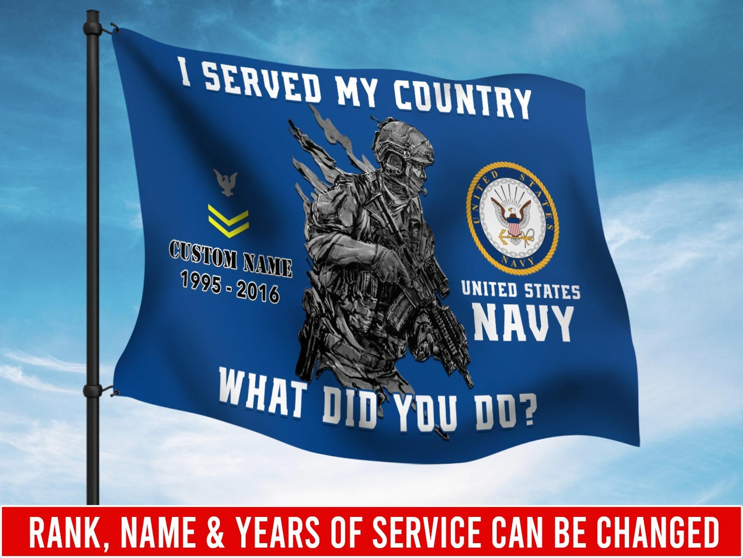 U.S. Navy Flying Flag –  I SERVED MY COUNTRY