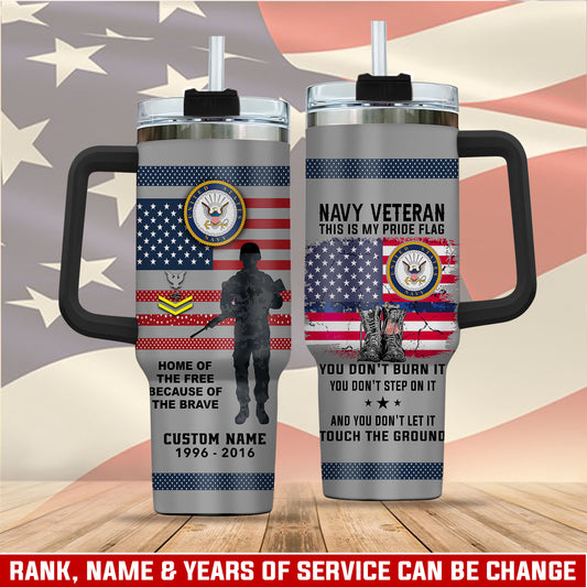 US Navy – Tumbler 40oz - HOME OF THE FREE BECAUSE OF THE BRAVE
