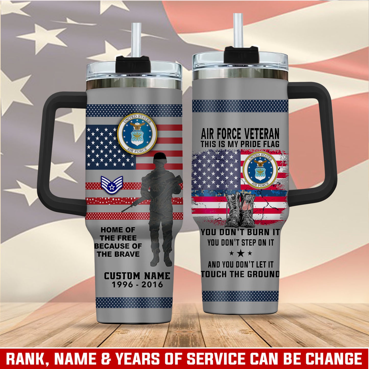 US Air Force – Tumbler 40oz - HOME OF THE FREE BECAUSE OF THE BRAVE