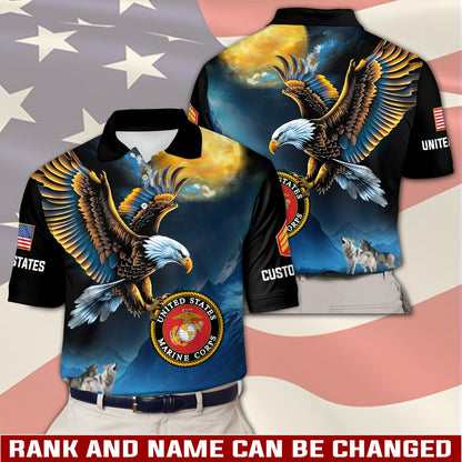U.S Marine Corps – T-shirt – Golden Moon Eagle