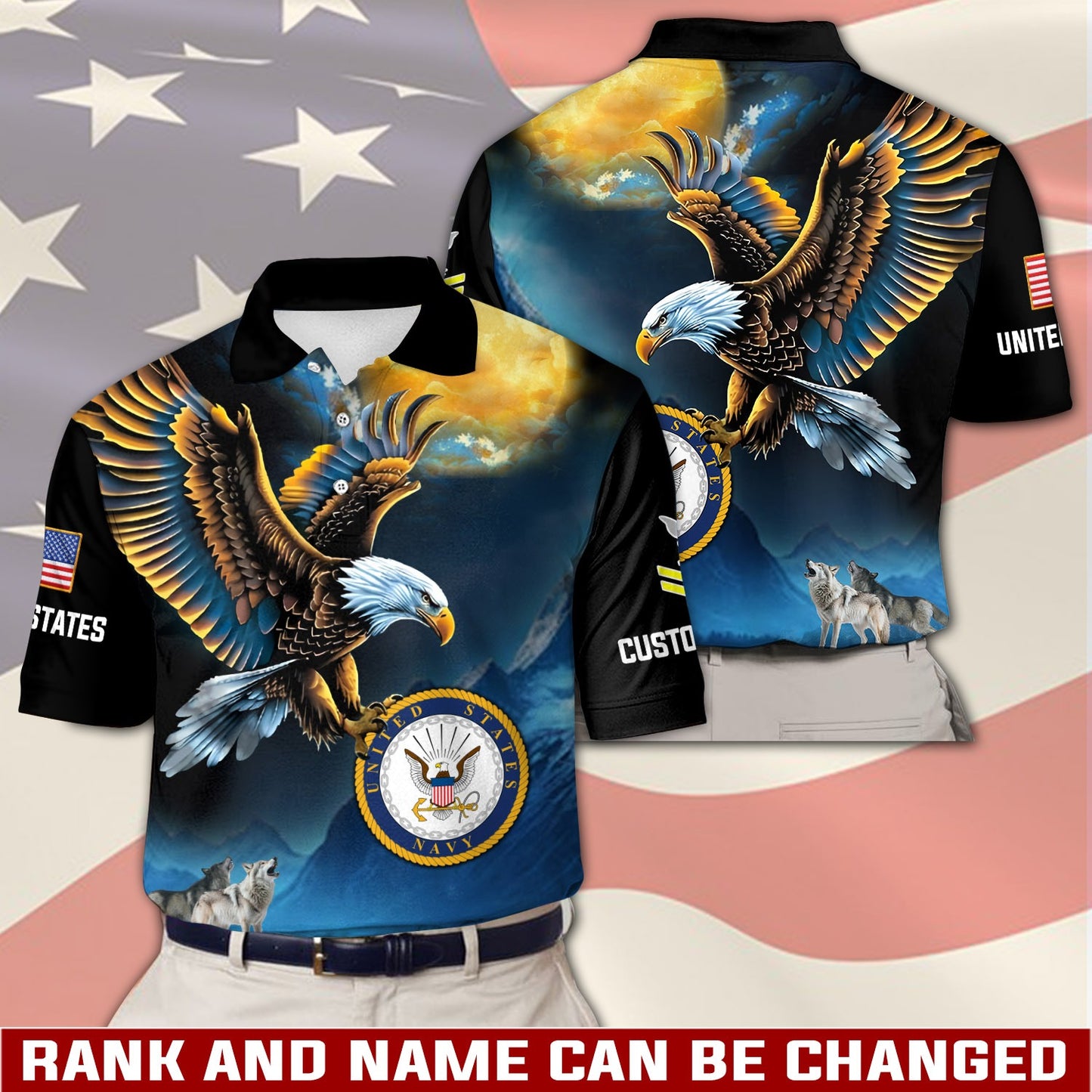 U.S Navy – T-shirt –  Golden Moon Eagle