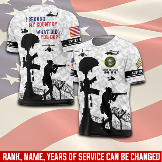 U.S Army – T-shirt – I SERVED MY COUNTRY.WHAT DID YOU DO?