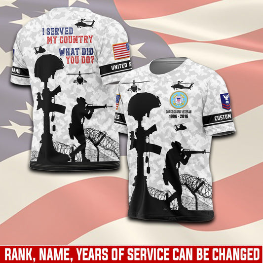 U.S Coast Guard – T-shirt – I SERVED MY COUNTRY.WHAT DID YOU DO?