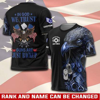 U.S Air Force – T-shirt – IN GOD WE TRUST-GUNS ARE JUST BACKUP