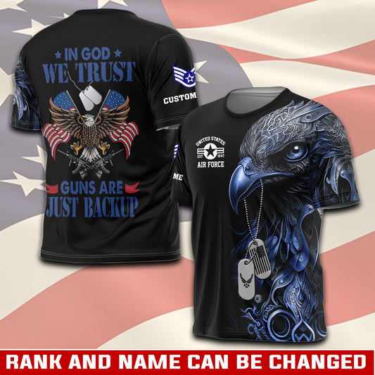 U.S Air Force – T-shirt – IN GOD WE TRUST-GUNS ARE JUST BACKUP