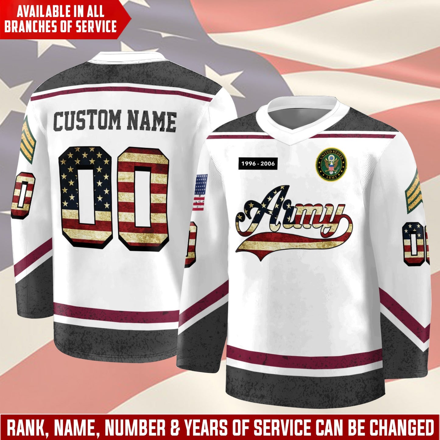 US Army – Hockey Jersey – Stars Number Jersey