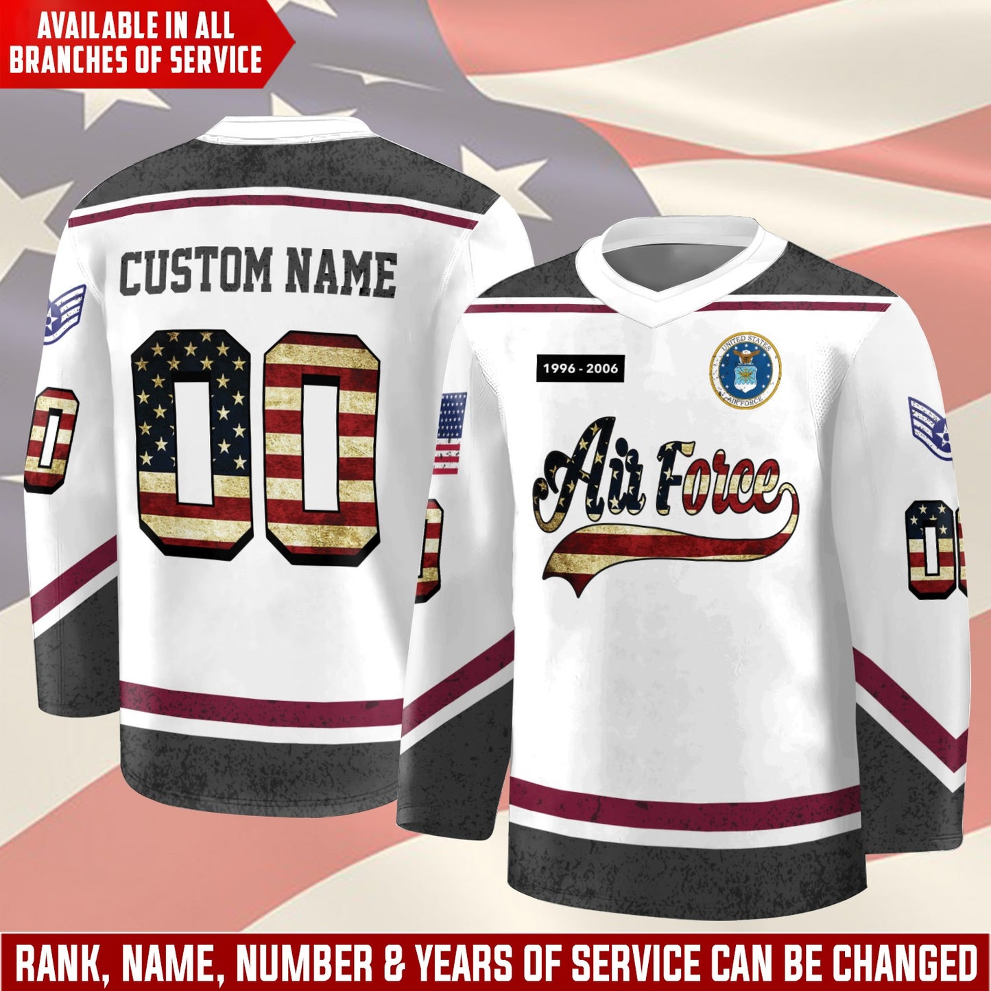 US Air Force – Hockey Jersey – Stars Number Jersey