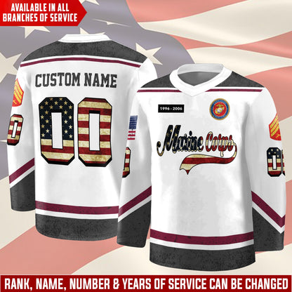US Marine Corps – Hockey Jersey –  Stars Number Jersey