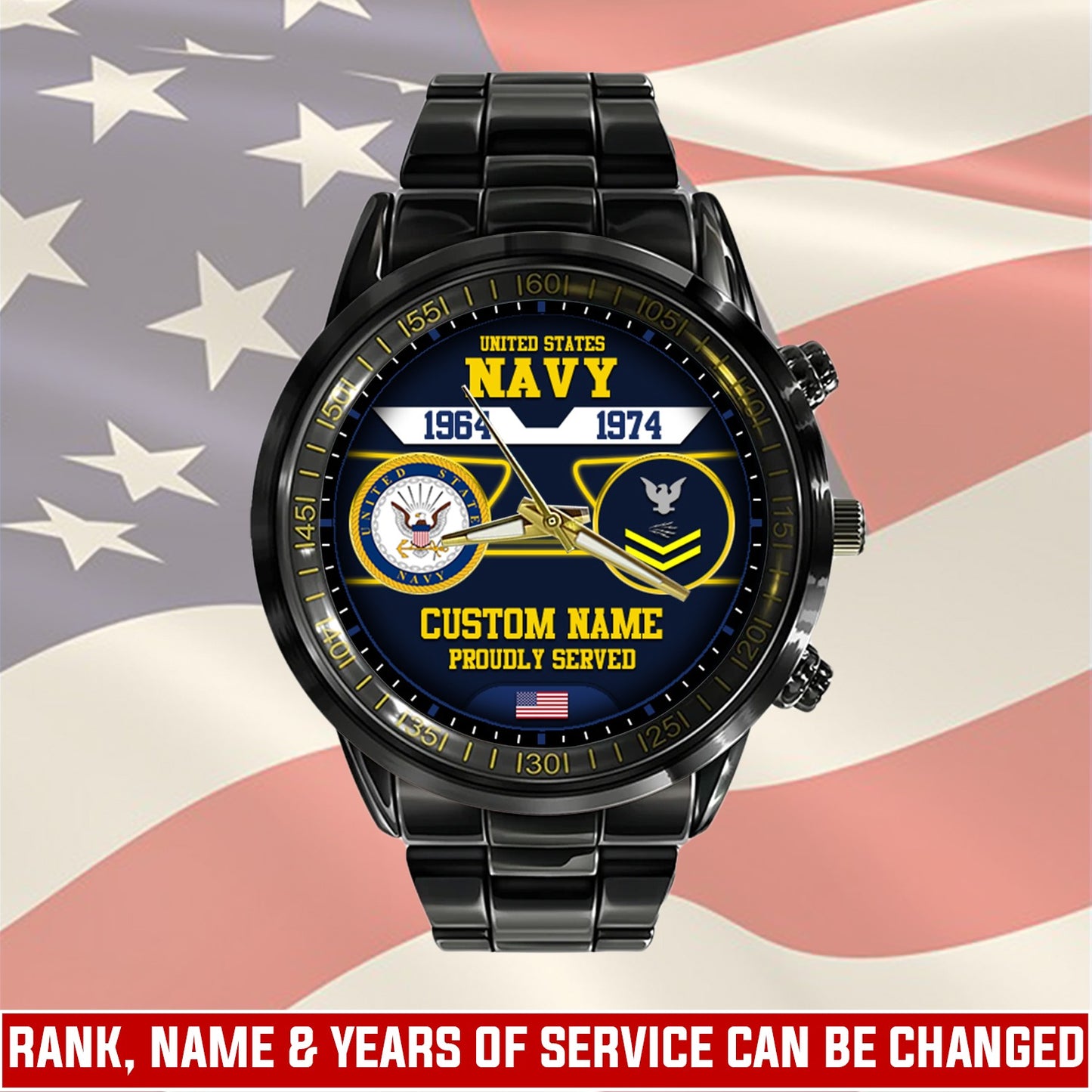 US Navy – Diamond-Cut Bezel Watch – The Service Chronicle