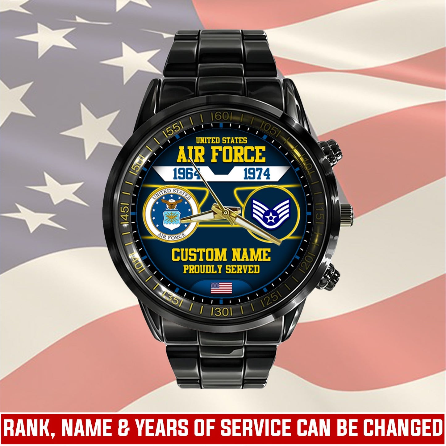 US Air Force – Diamond-Cut Bezel Watch – The Service Chronicle