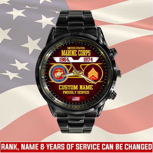 US Marine Corps – Diamond-Cut Bezel Watch –  The Service Chronicle