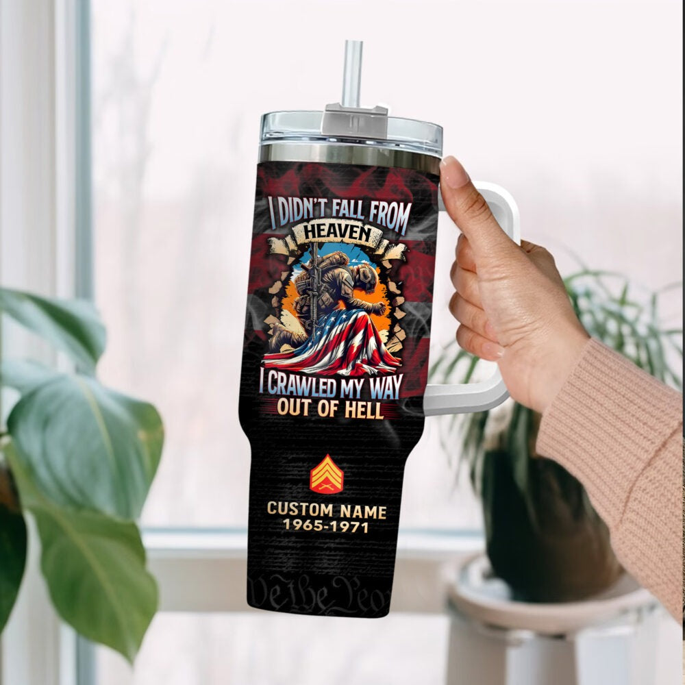 US Marine Corps – Tumbler 40oz - I CRAWLED MY WAY OUT OF HELL
