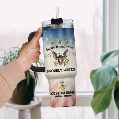 US Navy – Tumbler 40oz - Red White Blue Crest