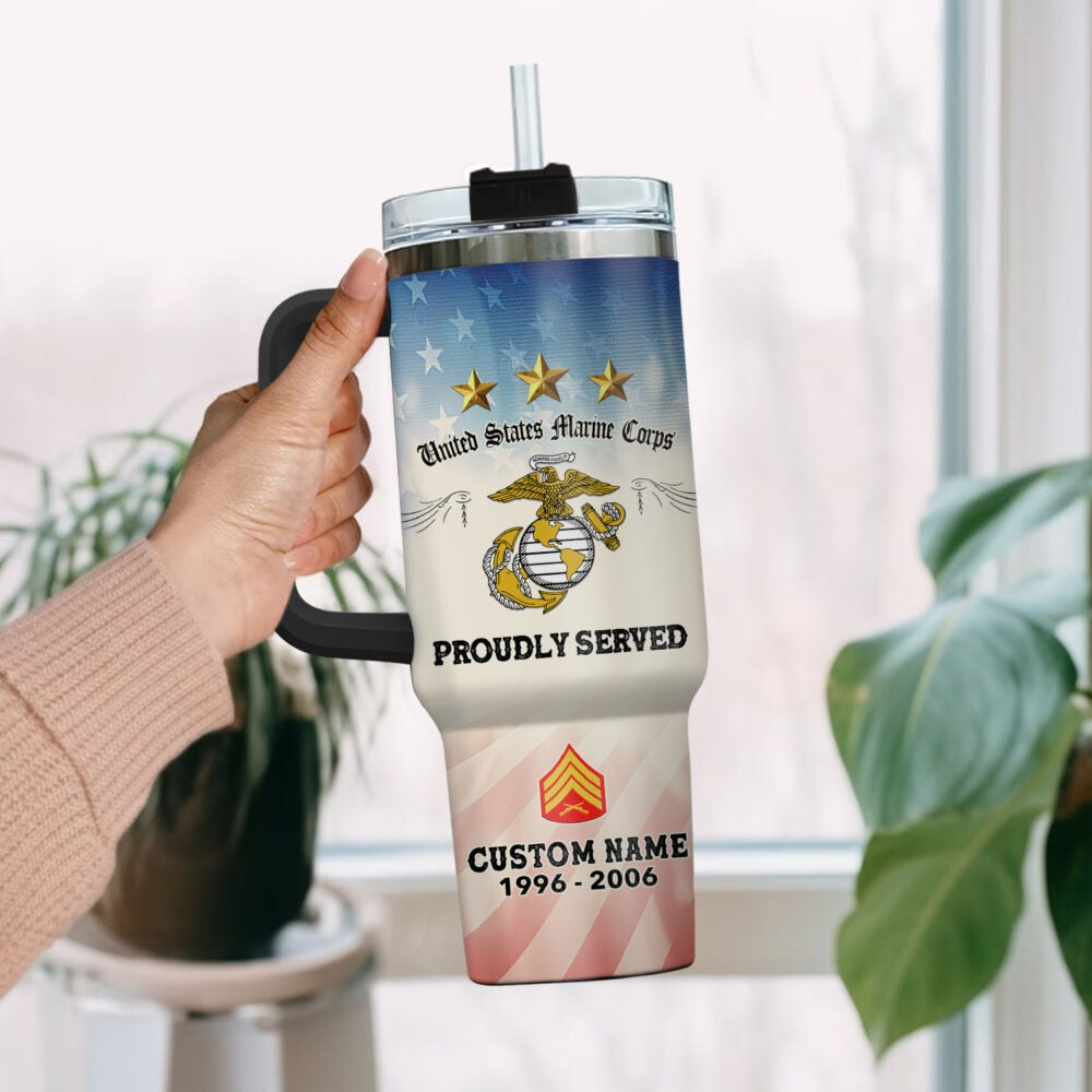 US Marine Corps – Tumbler 40oz - Red White Blue Crest