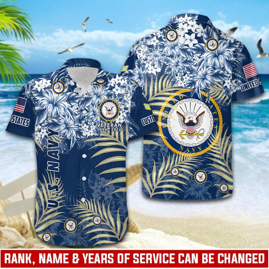 US Navy – Hawaiian Shirt – Floral Hawaiian