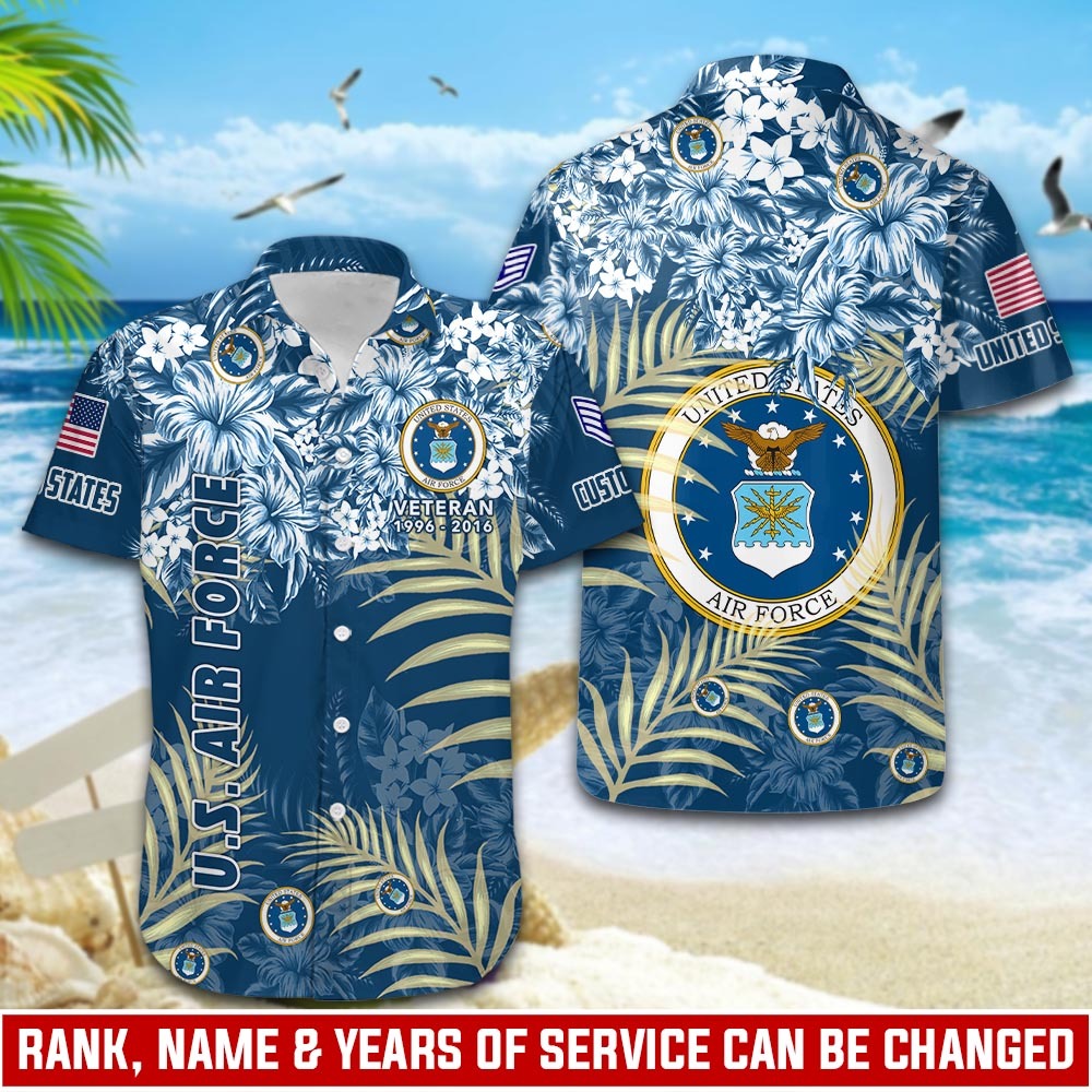 US Air Force – Hawaiian Shirt – Floral Hawaiian