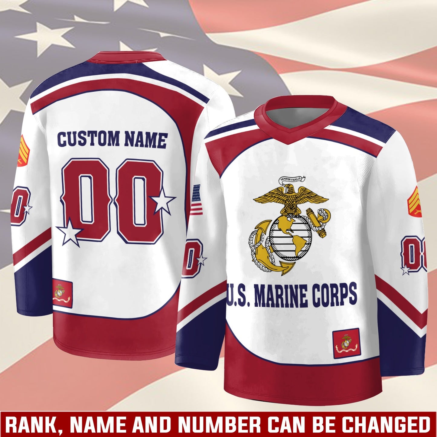 US Marine Corps – Hockey Jersey –  Patriot Freedom Jersey