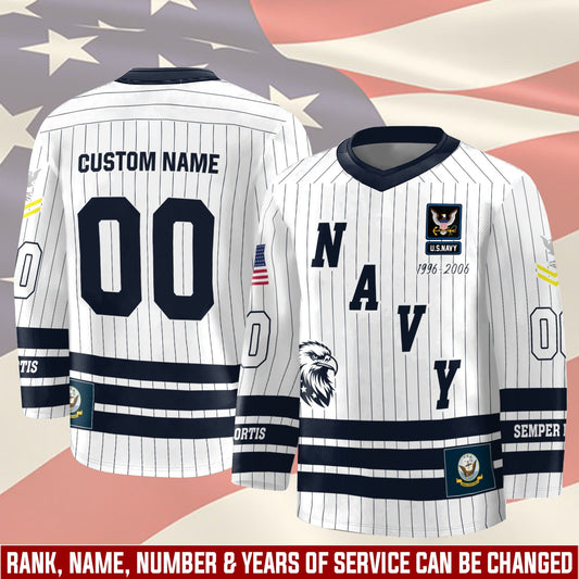 US Navy – Hockey Jersey – Veteran Pinstripe Jersey