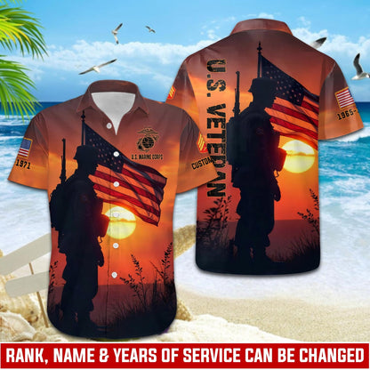 US Marine Corps – Hawaiian Shirt – Sunset Glow