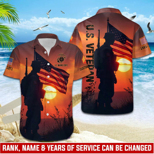 US Marine Corps – Hawaiian Shirt – Sunset Glow