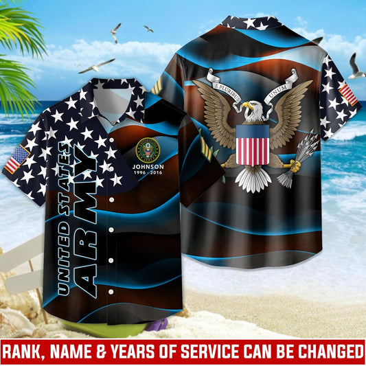 US Army – Hawaiian Shirt – Starfield Wave Shirt