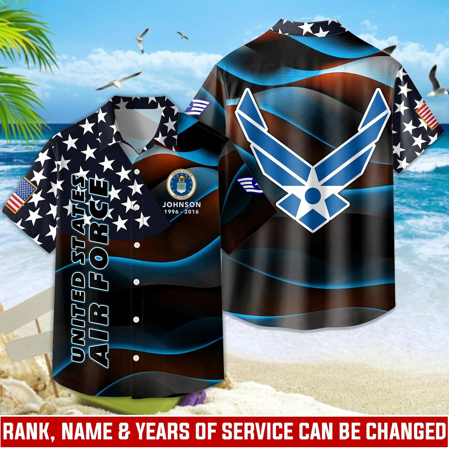US Air Force – Hawaiian Shirt – Starfield Wave Shirt