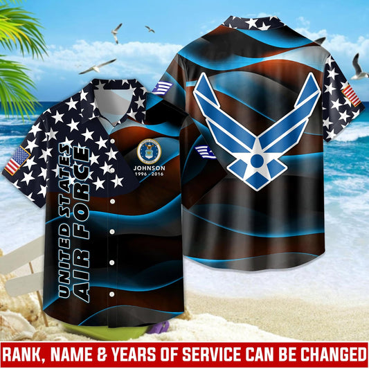 US Air Force – Hawaiian Shirt – Starfield Wave Shirt