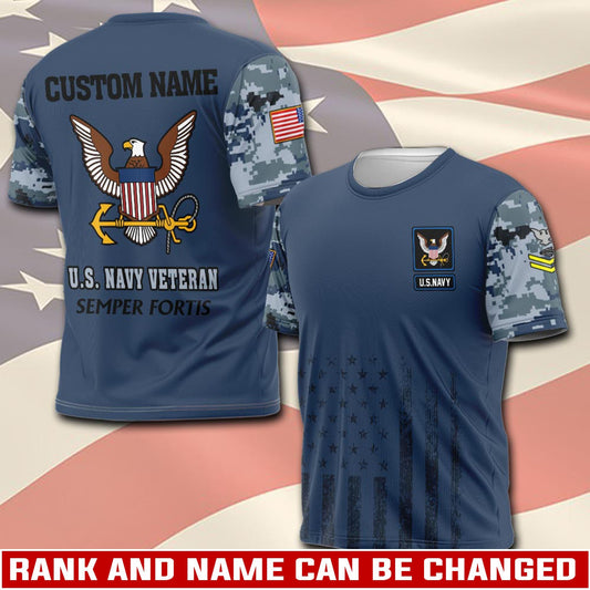 U.S Navy – T-shirt – Camo Sleeve Heritage