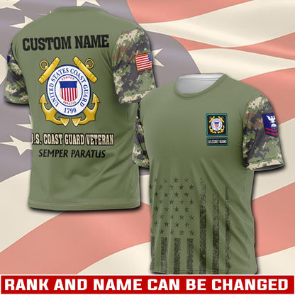 U.S Coast Guard – T-shirt – Camo Sleeve Heritage