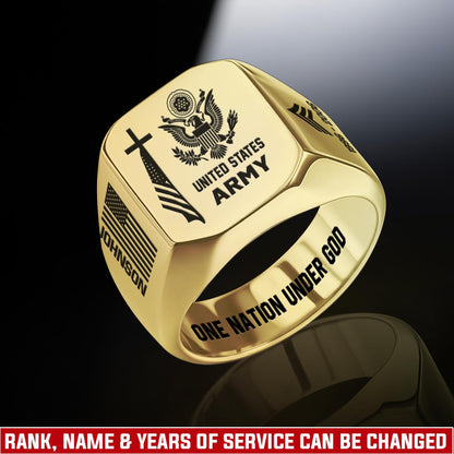 US Army – Engraved Men's Ring – Sacred Honor Signet