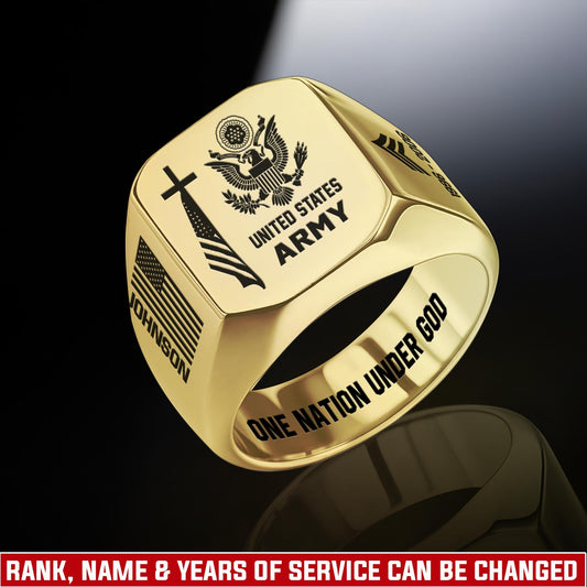 US Army – Engraved Men's Ring – Sacred Honor Signet