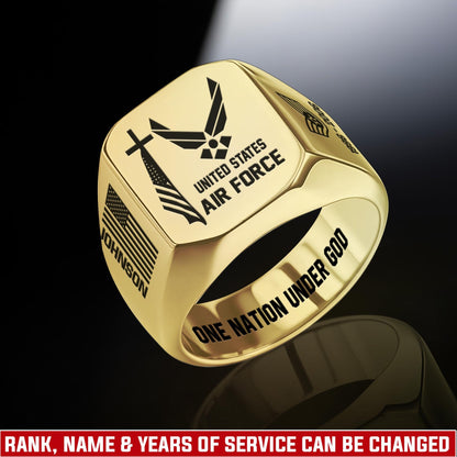 US Air Force – Engraved Men's Ring – Sacred Honor Signet