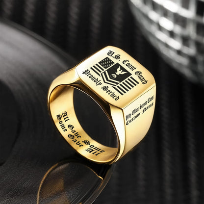 US Coast Guard – Engraved Men's Ring –  Proud Service Crest