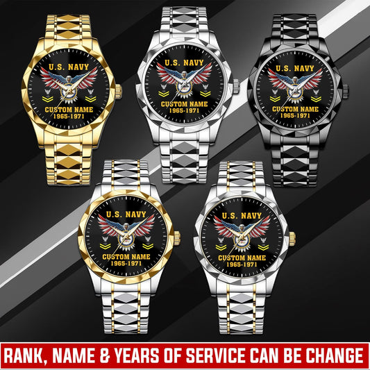 US Navy – Diamond-Cut Bezel Watch – Eagle Honor Dial