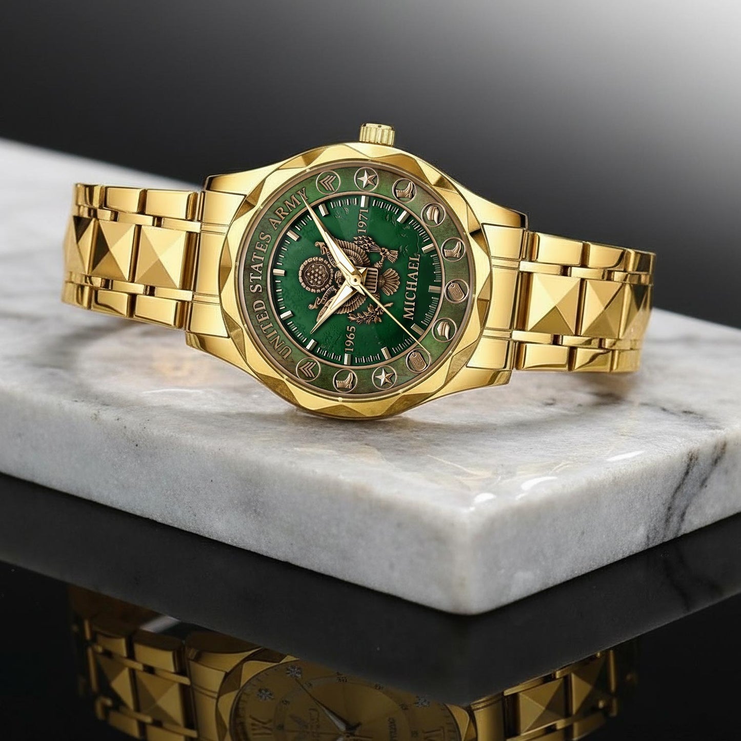 US Army – Diamond-Cut Bezel Watch – Patriot Guardian Dial