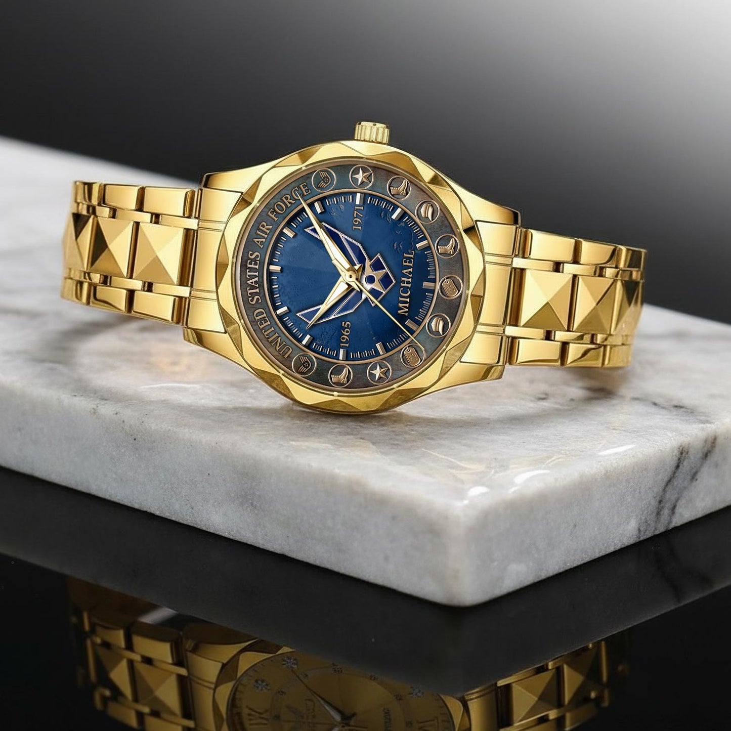 US Air Force – Diamond-Cut Bezel Watch – Patriot Guardian Dial
